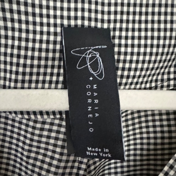 Zero + Maria Cornejo Hex Gingham Jumpsuit in White Pepper/Black 6 - Picture 5 of 9